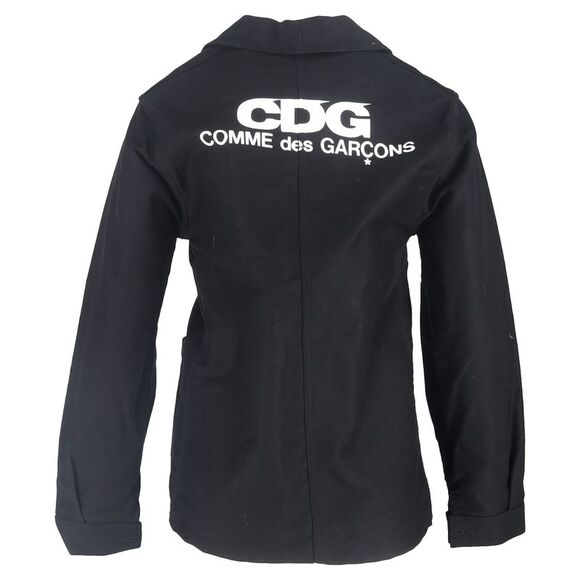 Comme des Garçons Le Laboureur Short Work Jacket in Black Cotton